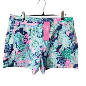 NWT Lilly Pulitzer Malie Stretch Short Size 8 In Lookin' Sharp 3.5" Inseam